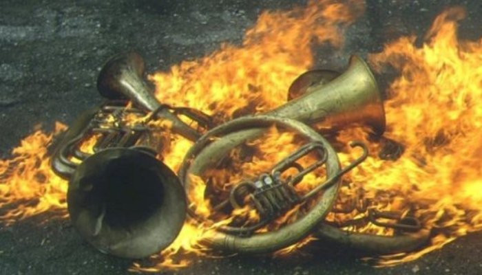 Taliban’s Ministry of Vice and Virtue Sets Confiscated Musical Instruments on Fire