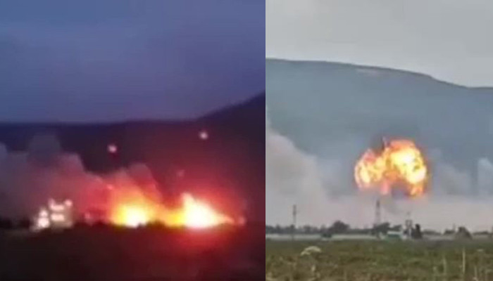 Fire at military base in Crimea