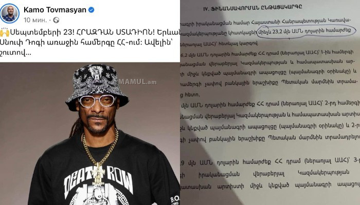 «Հաստատվեց, որ հենց Snoop Dogg-ն է գալիս Հայաստան. սրիկաների իշխանություն». Արսեն Բաբայան