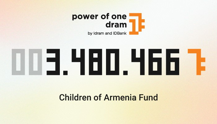 In July, ''The Power of One Dram'' was directed to the ''Children of Armenia'' fund. August beneficiary is SOS Children's Villages Foundation