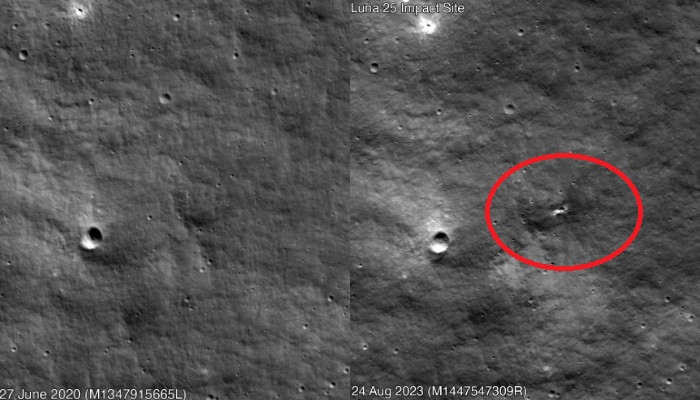 NASA’s LRO Observes Crater Likely from Luna 25 Impact