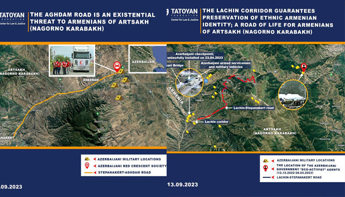 ''We have identified the Azerbaijani armed locations from Lachin corridor road to Stepanakert and from Stepanakert to Aghdam''. Tatoyan