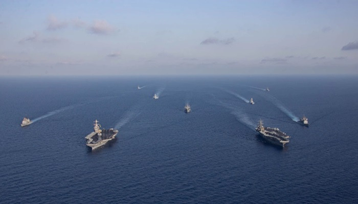 U.S. Sixth Fleet Conducts Bilateral, Dual-Carrier Operations in Eastern Mediterranean Sea