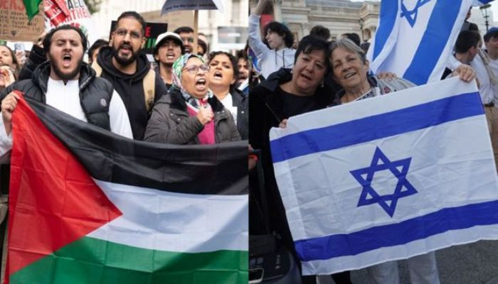 Два марша в Лондоне: в британской столице тысячи людей выходили на улицы в поддержку палестинцев и Израиля