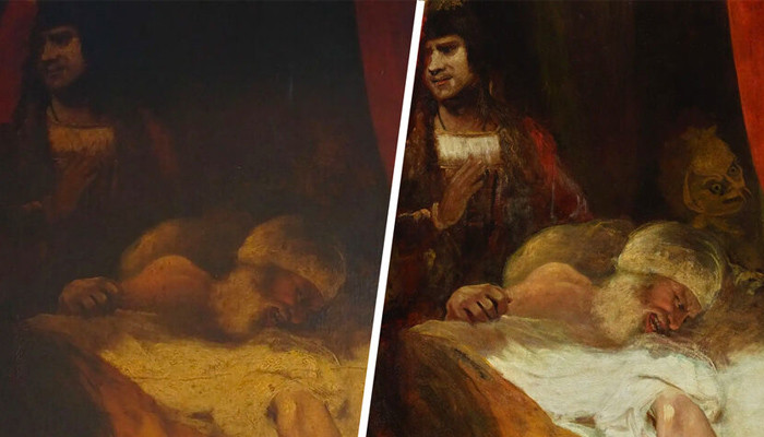 ‘Devil-like figure’ uncovered in 230-year-old painting after restoration