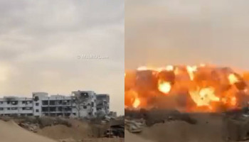 Military demolishes Hamas parliament building in Gaza City