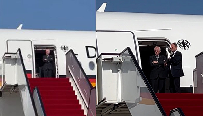 German president's unusually long wait on Qatar runway