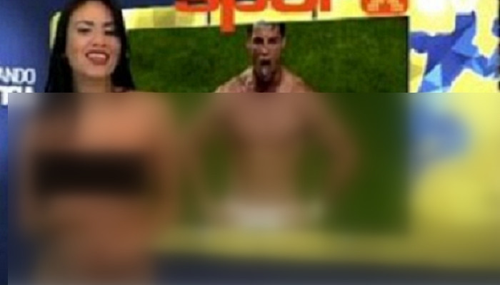 The Cristiano Ronaldo effect: News reporter strips naked on TV while discussing the Real Madrid man