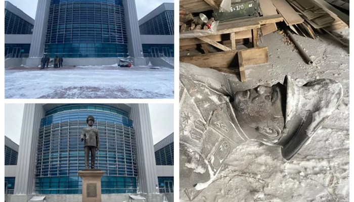 В Астане снесли памятник Назарбаеву