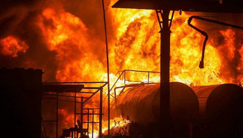 В Курской области произошел пожар на нефтебазе