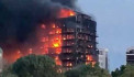 Valencia fire: Horrifying moment 14-storey block is engulfed in flames as neighbours are left ‘trapped’ on balcony