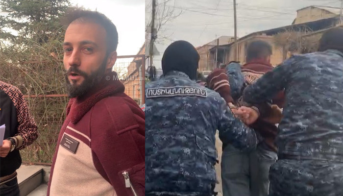 Դիմակավորված ոստիկանները ձերբակալում են Վազգեն Սաղաթելյանին