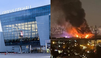 Մոսկվայի Crocus City Hall-ն այրվում է