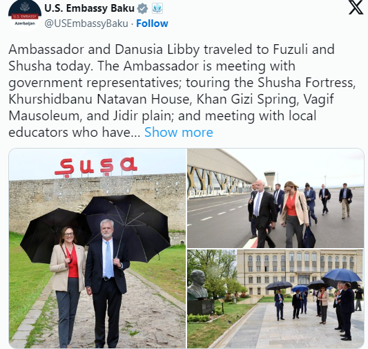 Ադրբեջանում ԱՄՆ դեսպանն այցելել է Շուշի