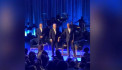 Barack Obama awkwardly leads Joe Biden off stage after freezing at fundraiser