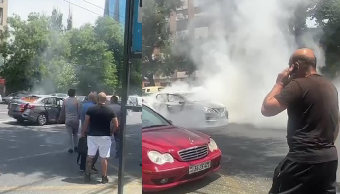 Երևանում ավտոմեքենան ընթացքի ժամանակ բռնկվել է