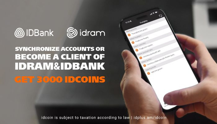 Get 3000 idcoins by synchronizing your Idram and IDBank accounts 