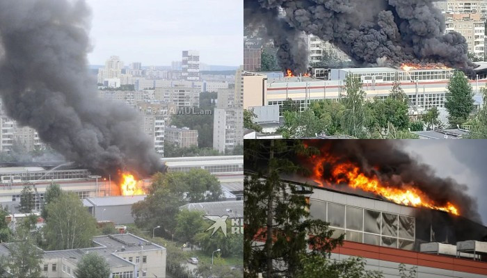 В Екатеринбурге горит здание НПО автоматики