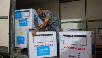 First children in Gaza given polio vaccine