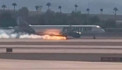 Frontier flight catches fire while landing at Las Vegas airport