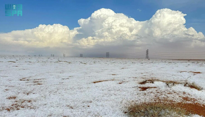 Snow blankets some parts of Saudi Arabia after heavy rains, hail