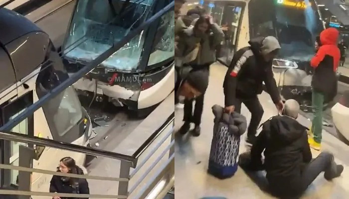 ‘Five fighting for life’ after horror tram crash at Strasbourg station leaves at least 30 injured as smoke fills tunnel